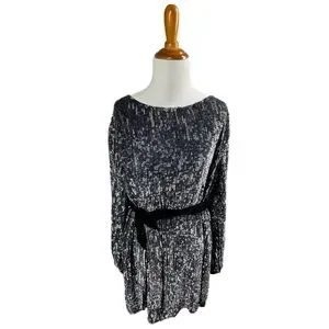 Retrofete Dresses Retrofete Dark Silver Sequined Grace Mini